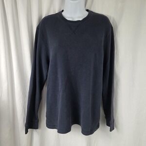Eddie Bauer Shirt Mens Large Blue Thermal Long Sleeve Tagless Tee Top Casual